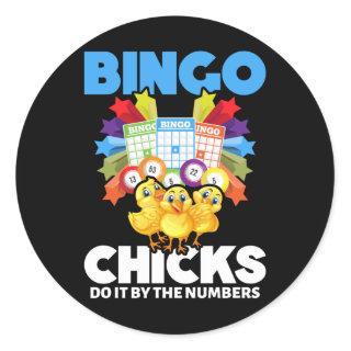 Funny Bingo Women Bingo Player Girls Classic Round Sticker