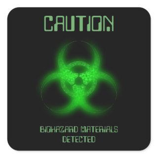 Funny Biohazard Toxic Warning Square Sticker