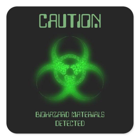 Funny Biohazard Toxic Warning Square Sticker