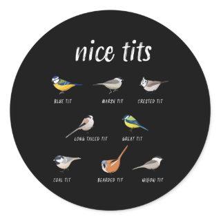 Funny birdwatching gift for birder bird watcher classic round sticker