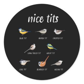 Funny birdwatching gift for birder bird watcher classic round sticker