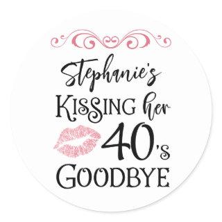 Funny Birthday Kissing A Decade Goodbye Custom Classic Round Sticker