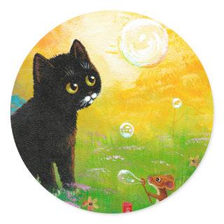Funny Black Cat Creationarts  Sticker