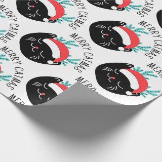 Funny Black Cat Pattern Merry Catmas Christmas