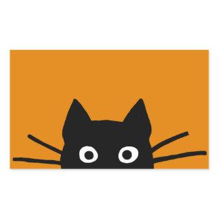 Funny Black Cat Rectangular Sticker