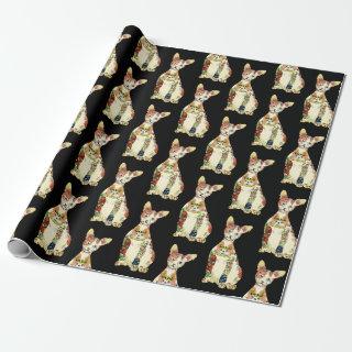 Funny Black Gangster Sphynx Cat Cartoon Pattern