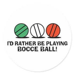 Funny Bocce Ball Classic Round Sticker