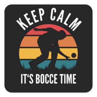 Funny Bocce Balls Player-Boules Team Square Sticker