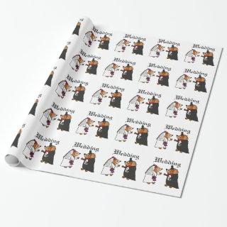 Funny Bride and Groom Hedgehog Wedding Art