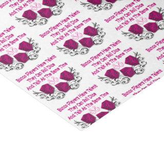 Funny Bunco Players Pink Dice Tissue Paper