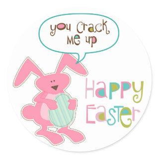 Funny Bunny and Egg Easter Classic Round Sticker