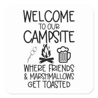 Funny Camping Quote Square Sticker