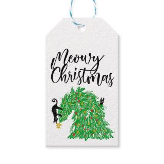 funny cat christmas tag-  Meowy Or add your own Gift Tags