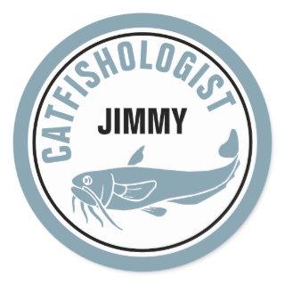 Funny Catfish Humorous Fishing Fried Recipe Cook Classic Round Sticker