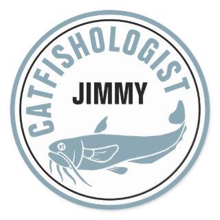 Funny Catfish Humorous Fishing Fried Recipe Cook Classic Round Sticker