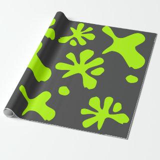 Funny charcoal grey neon green slime pattern fun