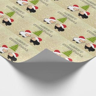 Funny chic Christmas Santa cartoon sheep