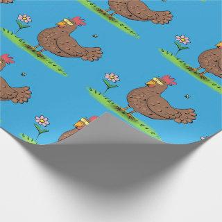 Funny chicken rustic whimsical cartoon