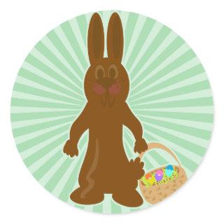 Funny Chocolate Bunny Classic Round Sticker