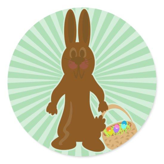 Funny Chocolate Bunny Classic Round Sticker