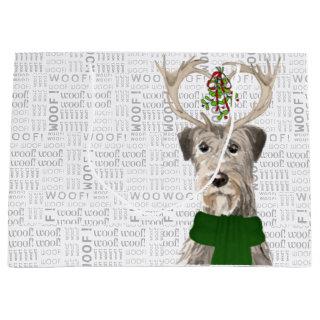 Funny Christmas Irish Wolfhound Dog Lover Large Gift Bag