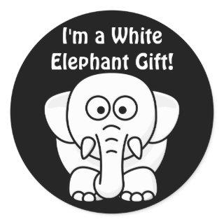 Funny Christmas Present: Real White Elephant Gift! Classic Round Sticker