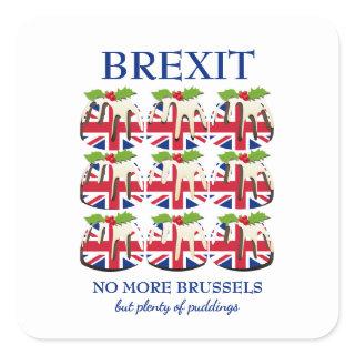 Funny | Christmas Pudding | UNION JACK | BREXIT Square Sticker