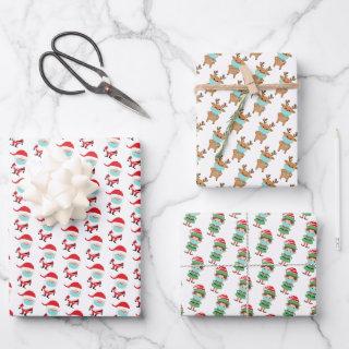 Funny Christmas Santa Elf Reindeer with Face Mask  Sheets