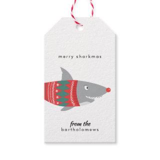 Funny Christmas Shark Gift Tag