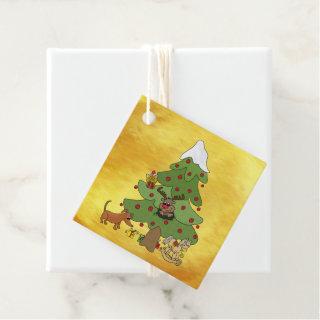 funny Christmas tree Favor Tags
