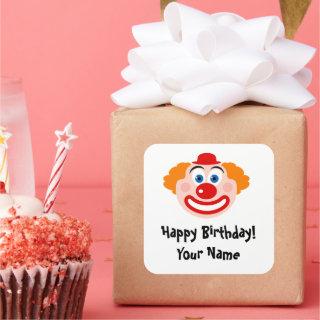 Funny circus clown custom kid's Birthday stickers