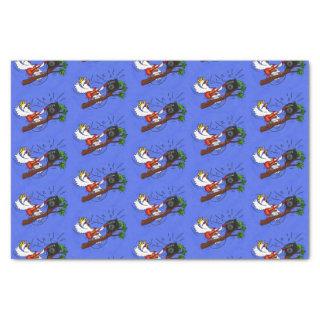 Funny cockatoo playing rock guitar cartoon tissue paper