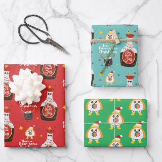 Funny Colorful Kawaii Sushi Merry Christmas  Sheets