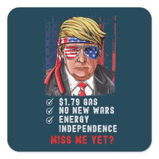 Funny Conservative Anti Biden Miss Me Yet Square Sticker