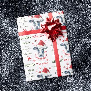 Funny Cow Cowabunga Christmas Personalized