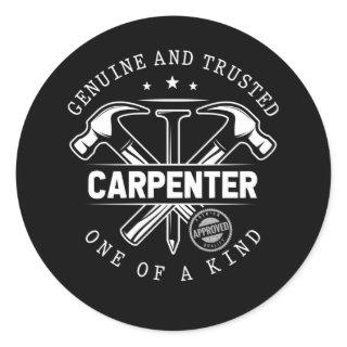 Funny Craftsman Woodworker Witty Carpenter Classic Round Sticker