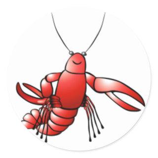 Funny Crawfish Lobster Classic Round Sticker