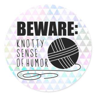 funny crochet knit humor knitting yarn ball skein classic round sticker