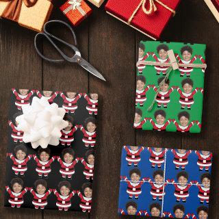 Funny Custom Face Photo Santa Head Personalized   Sheets