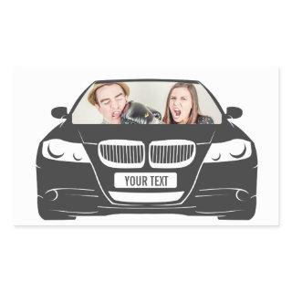 Funny Custom Photo Car Frame Rectangular Sticker