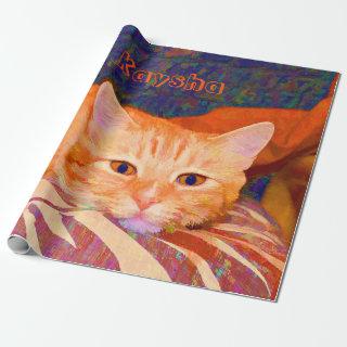 Funny Cute Bright Orange Tabby Cat Decoupage