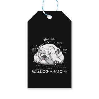 Funny Cute English Bulldog Anatomy Dog Biology Gift Tags