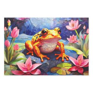 Funny Cute frogs sitting on a pond on a sunny day   Sheets