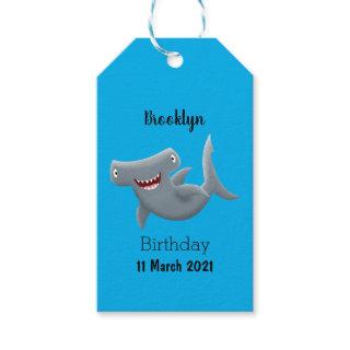Funny cute Hammerhead shark cartoon Gift Tags