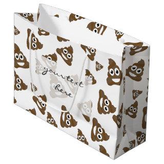 Funny Cute Poop Emoji Pattern Large Gift Bag