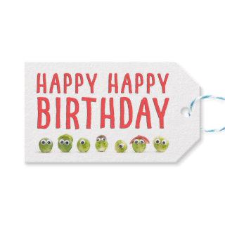 Funny cute vegetable birthday gift tags