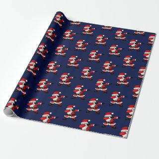 Funny Dabbing  Santa Claus on Navy Background