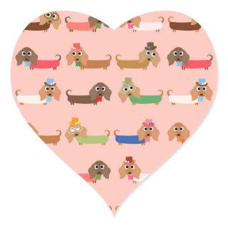 Funny Dachshunds Heart Sticker