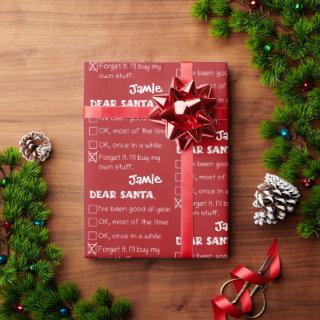 Funny Dear Santa I've Been Good Holiday Checklist