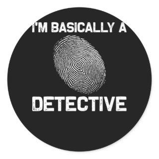 Funny Detective Crime Investigation Drama Reader Classic Round Sticker